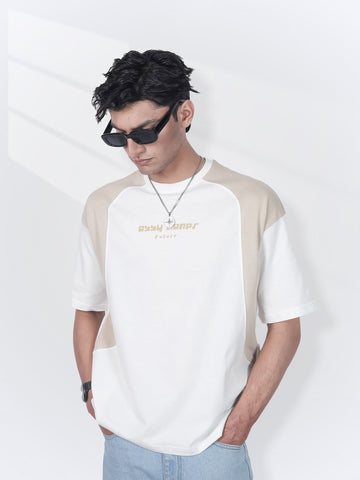 Cream Oversized Panel Tee