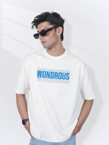 Cream Oversized Graphic Tee
