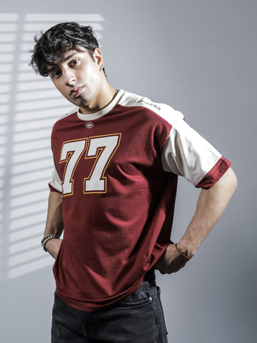 Maroon Oversize Digit Tee