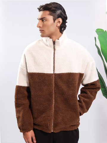 Brown & White Sherpa Jacket