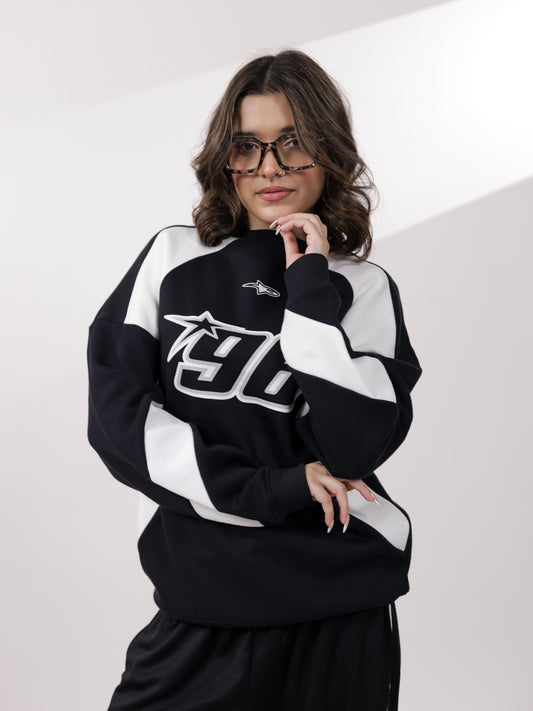 Black & White Racer Digit Sweatshirt
