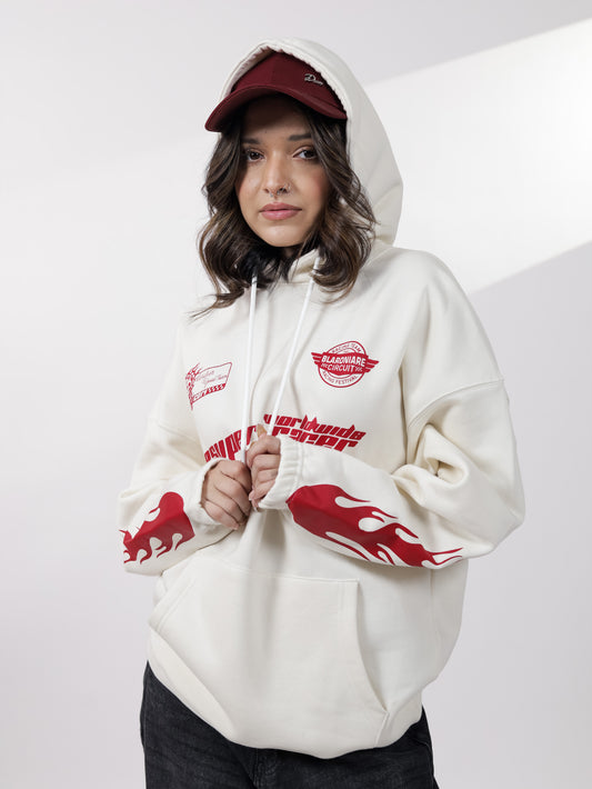 Off White Fire Graphic Hoodie