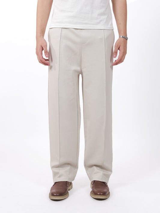 Beige Pleated Trouser