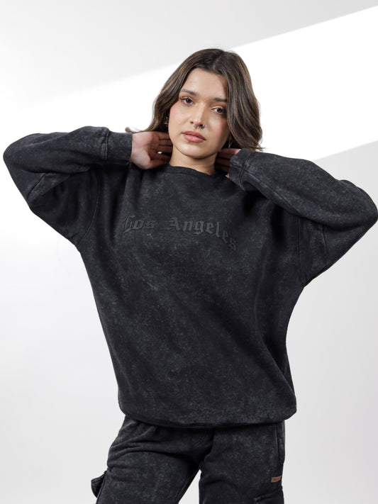 Acid Wash Graphic Sweatshirt
