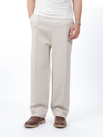Beige Pleated Trouser