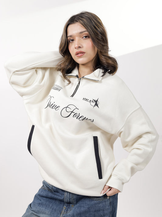Off White Quarter Zipper