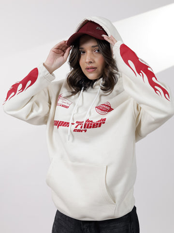 Off White Fire Graphic Hoodie