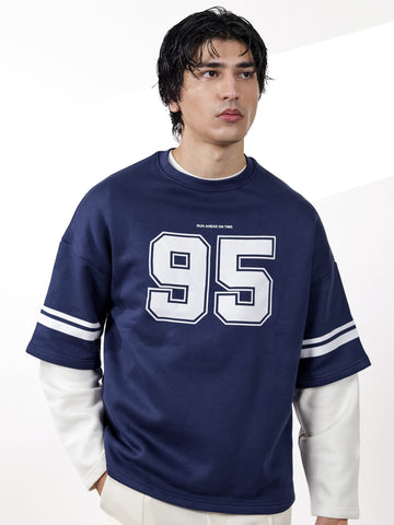 Navy Under Sleeve Sweatshirt