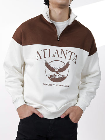 Beige & Brown Quarter Zipper