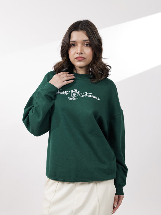 Royal Green Graphic Sweatshirt