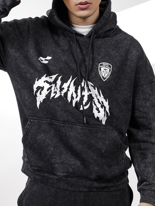 Acid Wash Graphic Hoodie