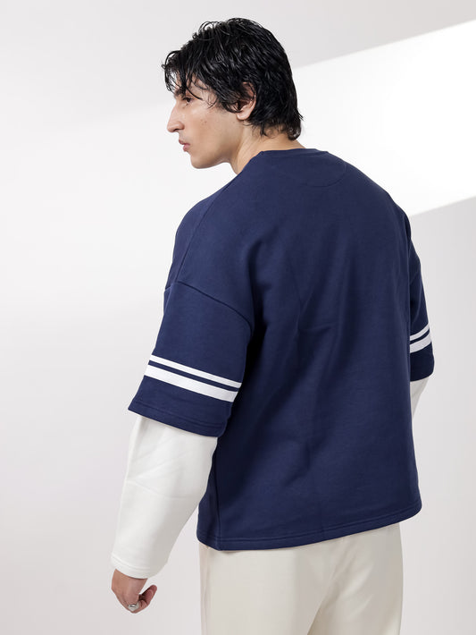 Navy Under Sleeve Sweatshirt