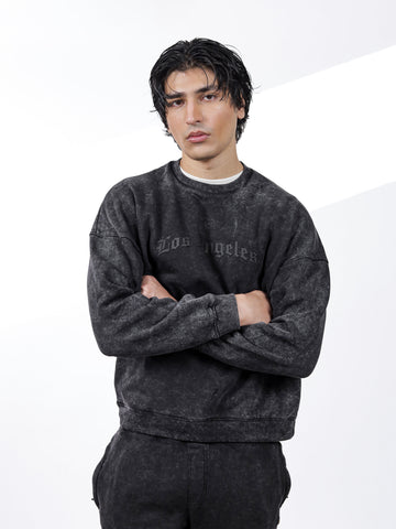Acid Wash Graphic Sweatshirt