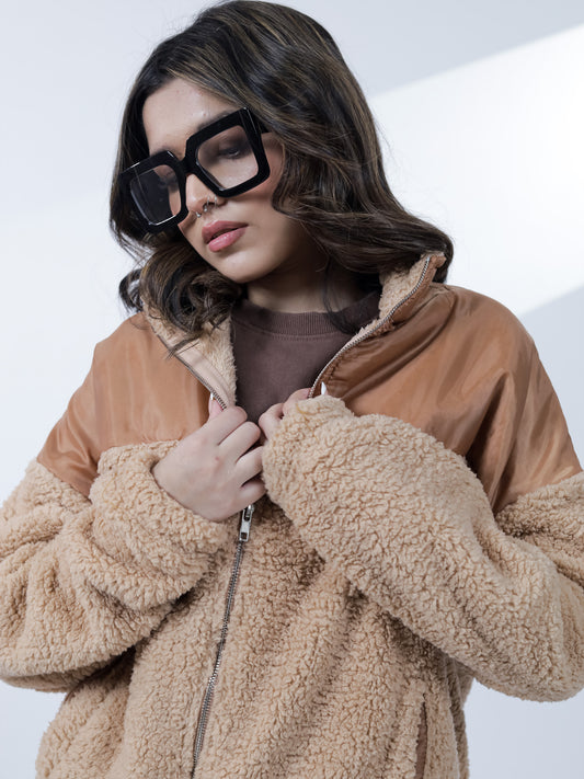 Beige Sherpa Jacket