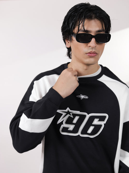 Black & White Racer Digit Sweatshirt