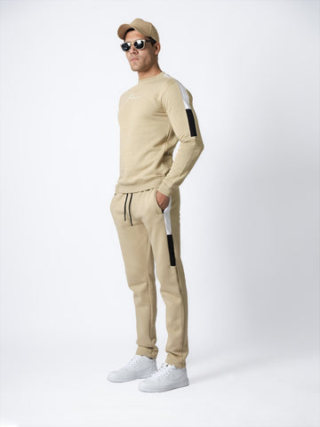 Beige Panel Tracksuit