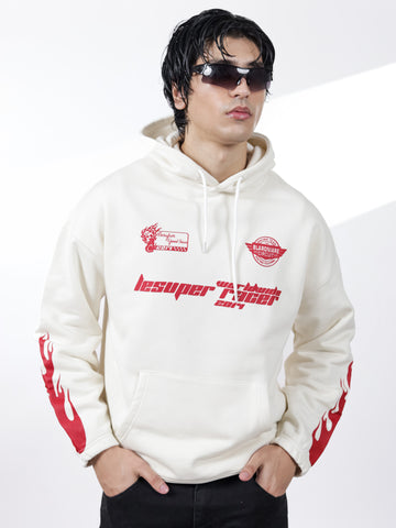 Off White Fire Graphic Hoodie