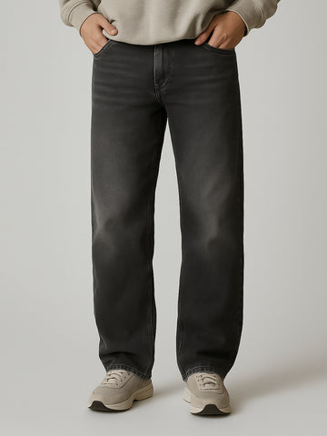 Gray Straight Fit Jeans