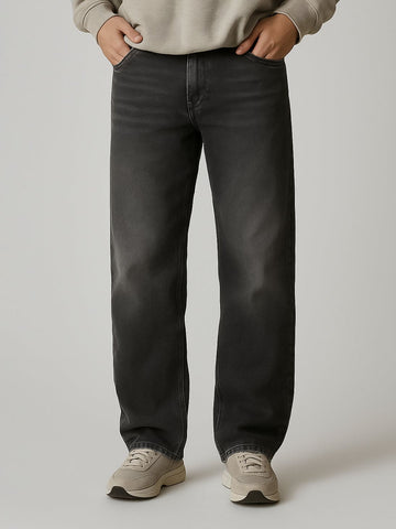 Gray Straight Fit Jeans