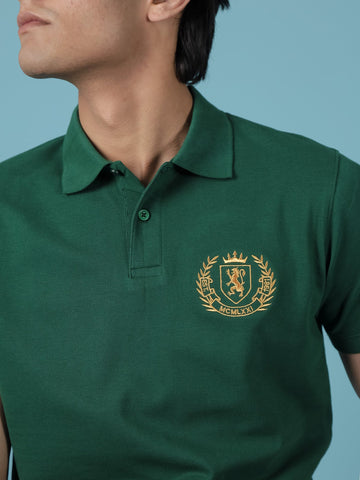 Green Embroidery Polo