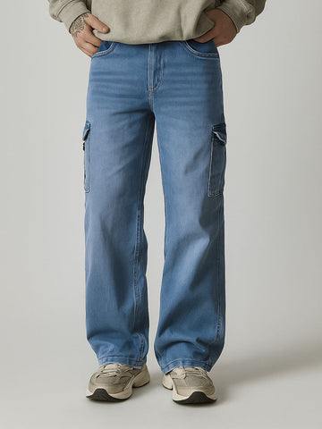 Light Blue Denim Cargo