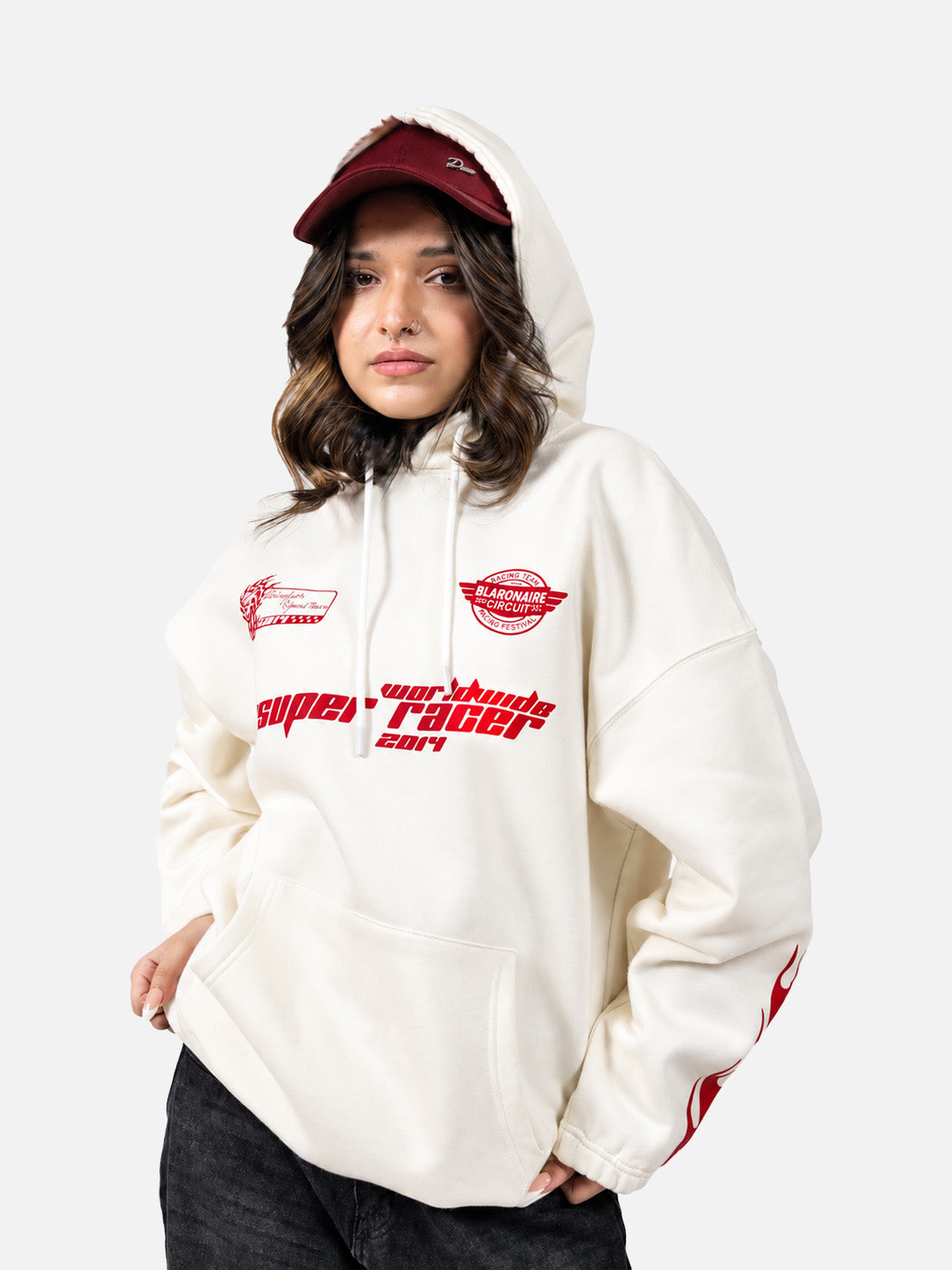 Off White Fire Graphic Hoodie