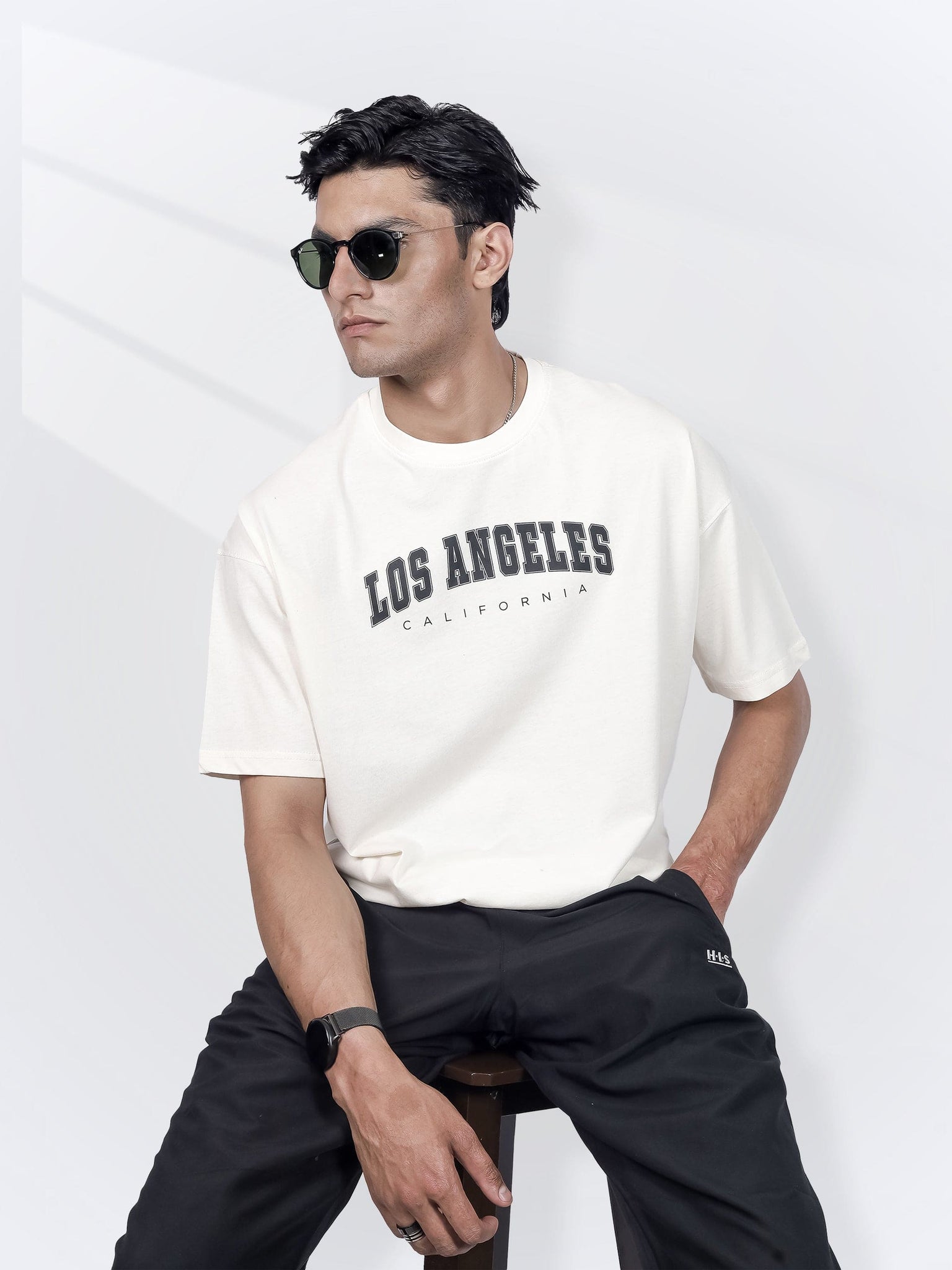 Cream Oversized Graphic Tee