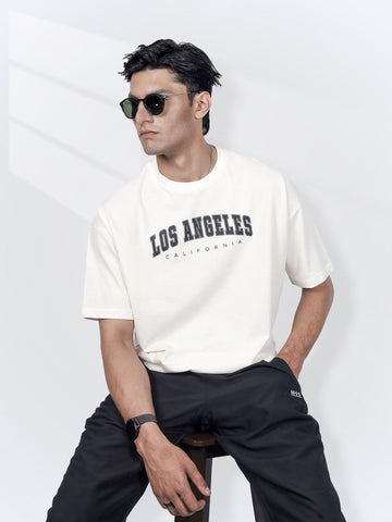 Cream Oversized Graphic Tee