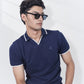 Navy V Placket Polo Shirt