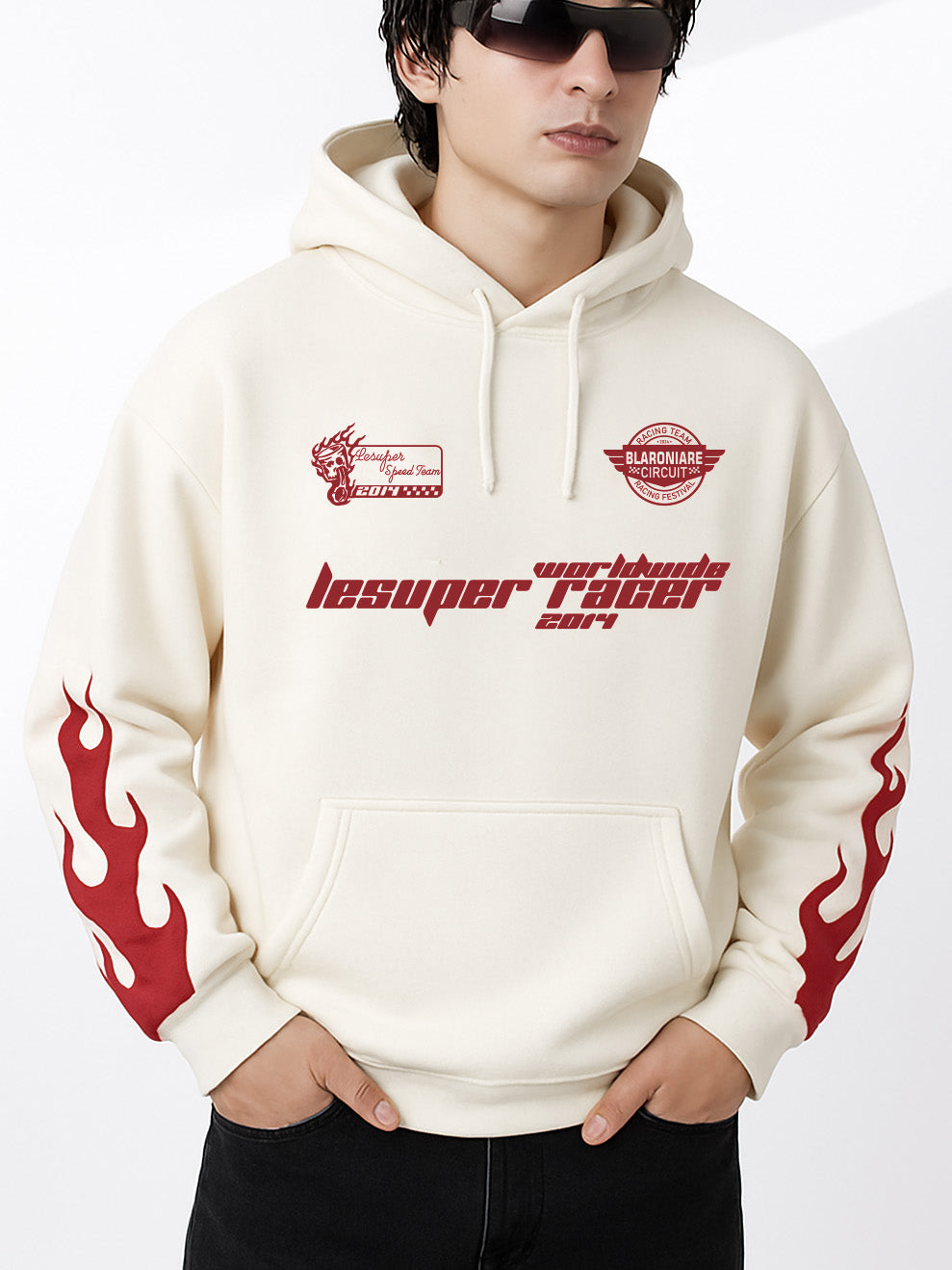 Off White Fire Graphic Hoodie