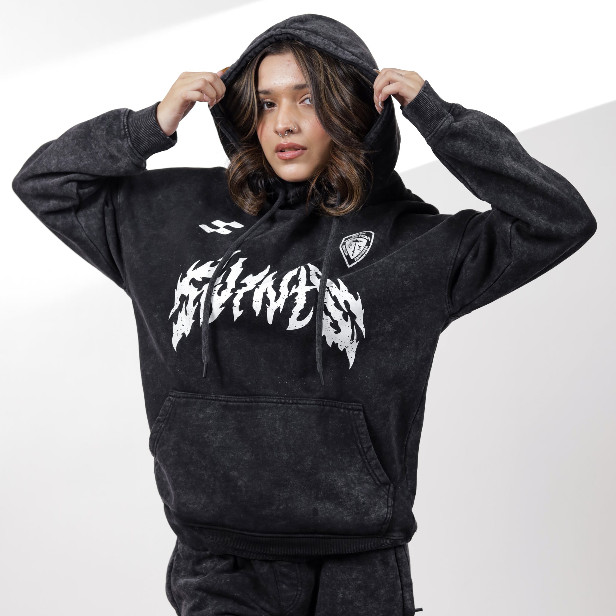 Acid Wash Graphic Hoodie