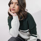Green & Off White Sweater