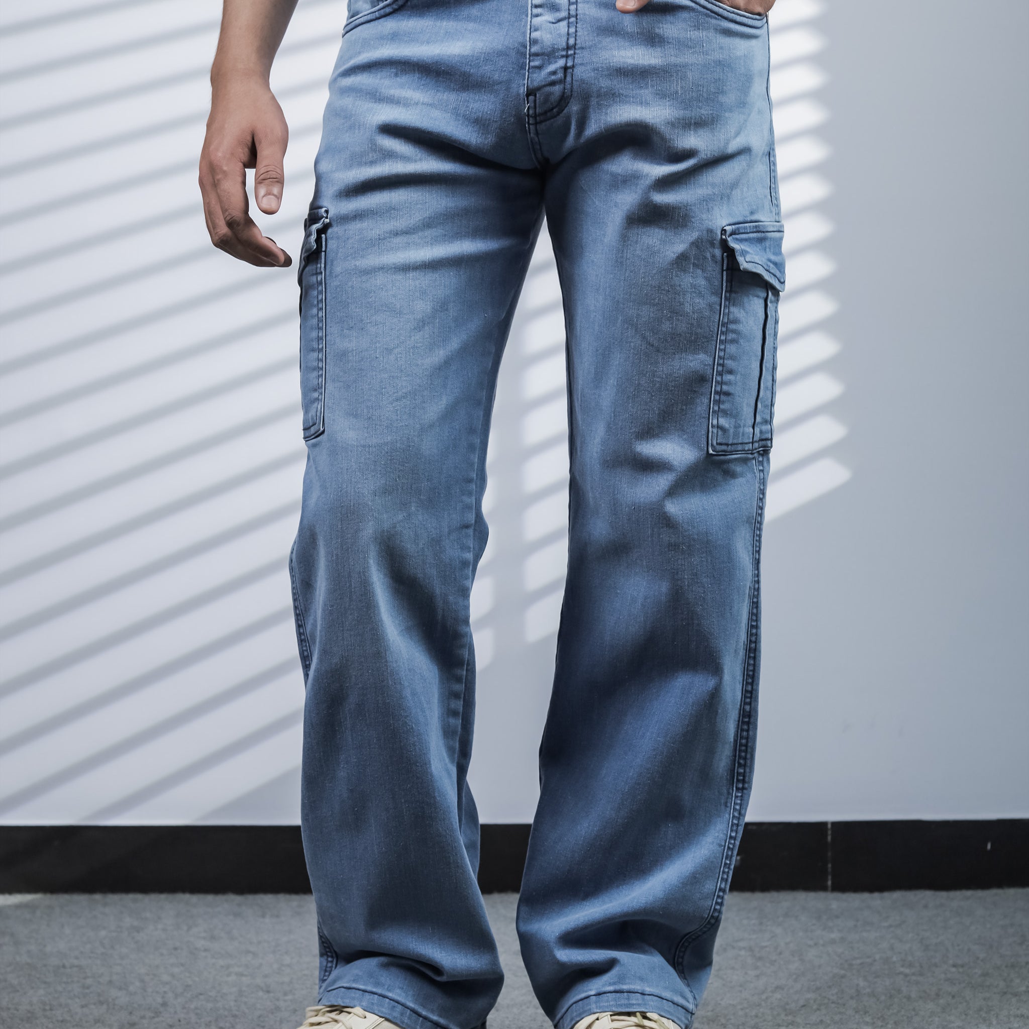 Light Blue Denim Cargo