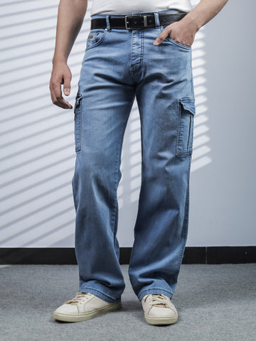 Light Blue Denim Cargo