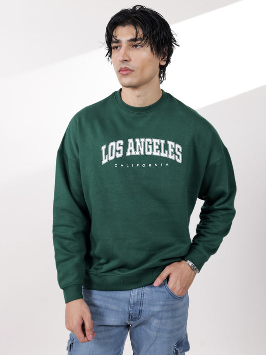 Green Oversize Graphic Sweatshirt