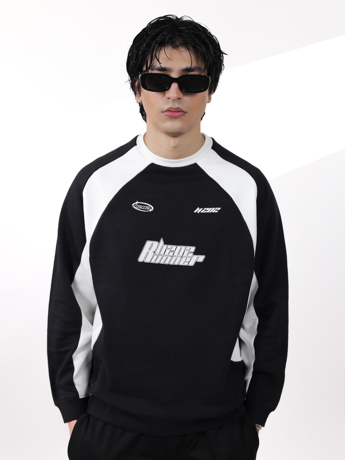 Black & White Racer Sweatshirt