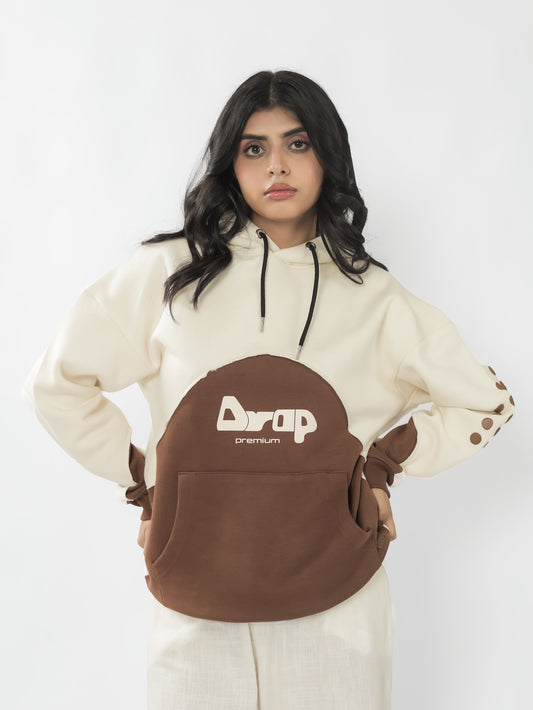 Brown & beige Hoodie