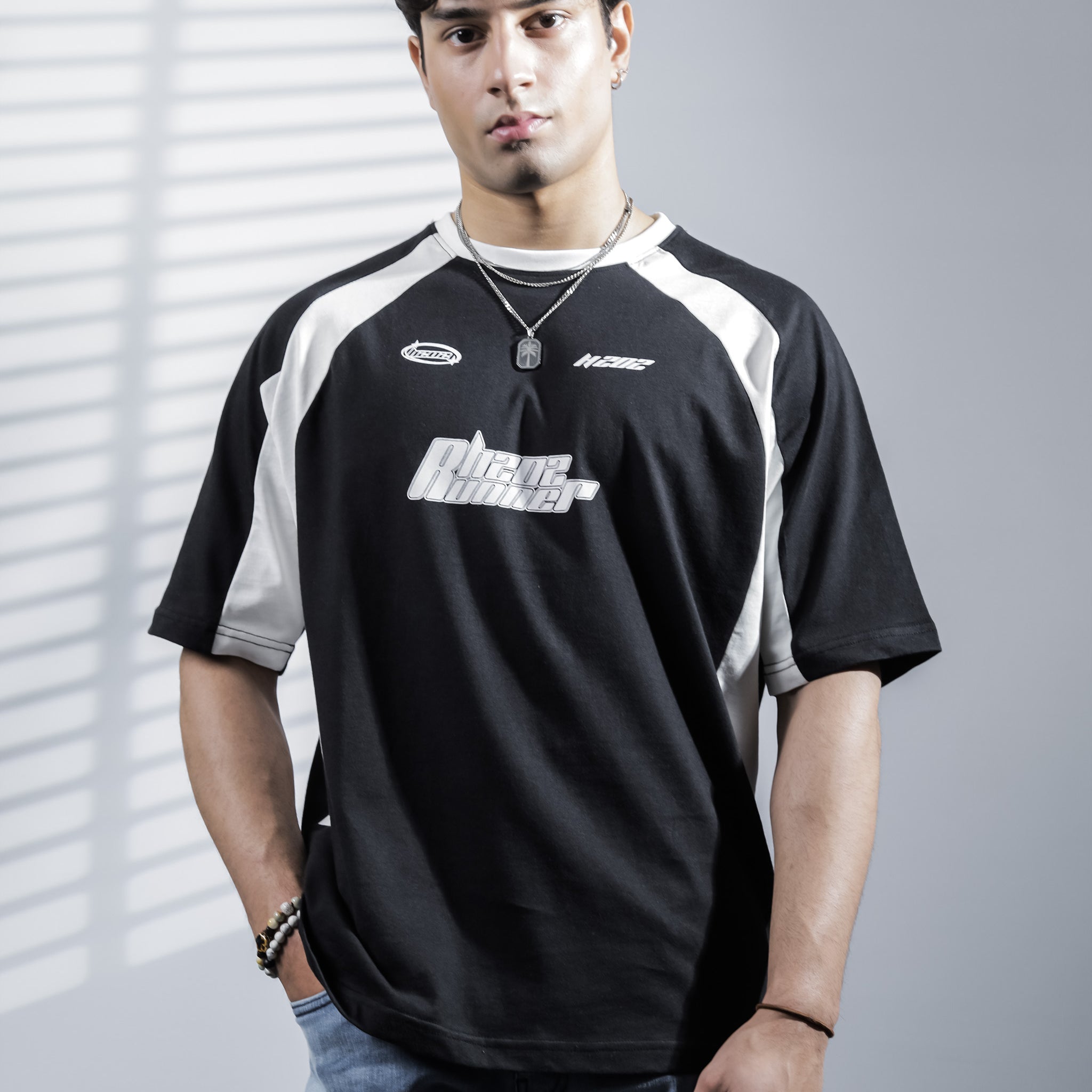 Black Racing Oversize Tee