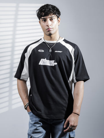 Black Racing Oversize Tee