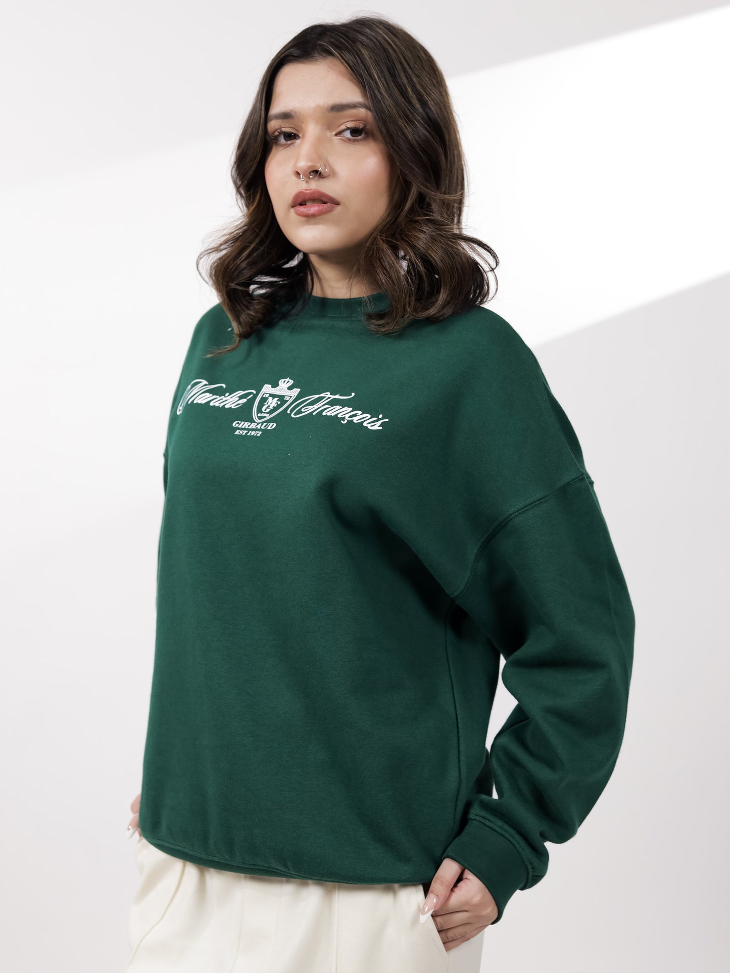 Royal Green Graphic Sweatshirt