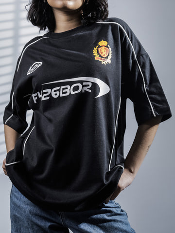 Black Piping Oversize Tee