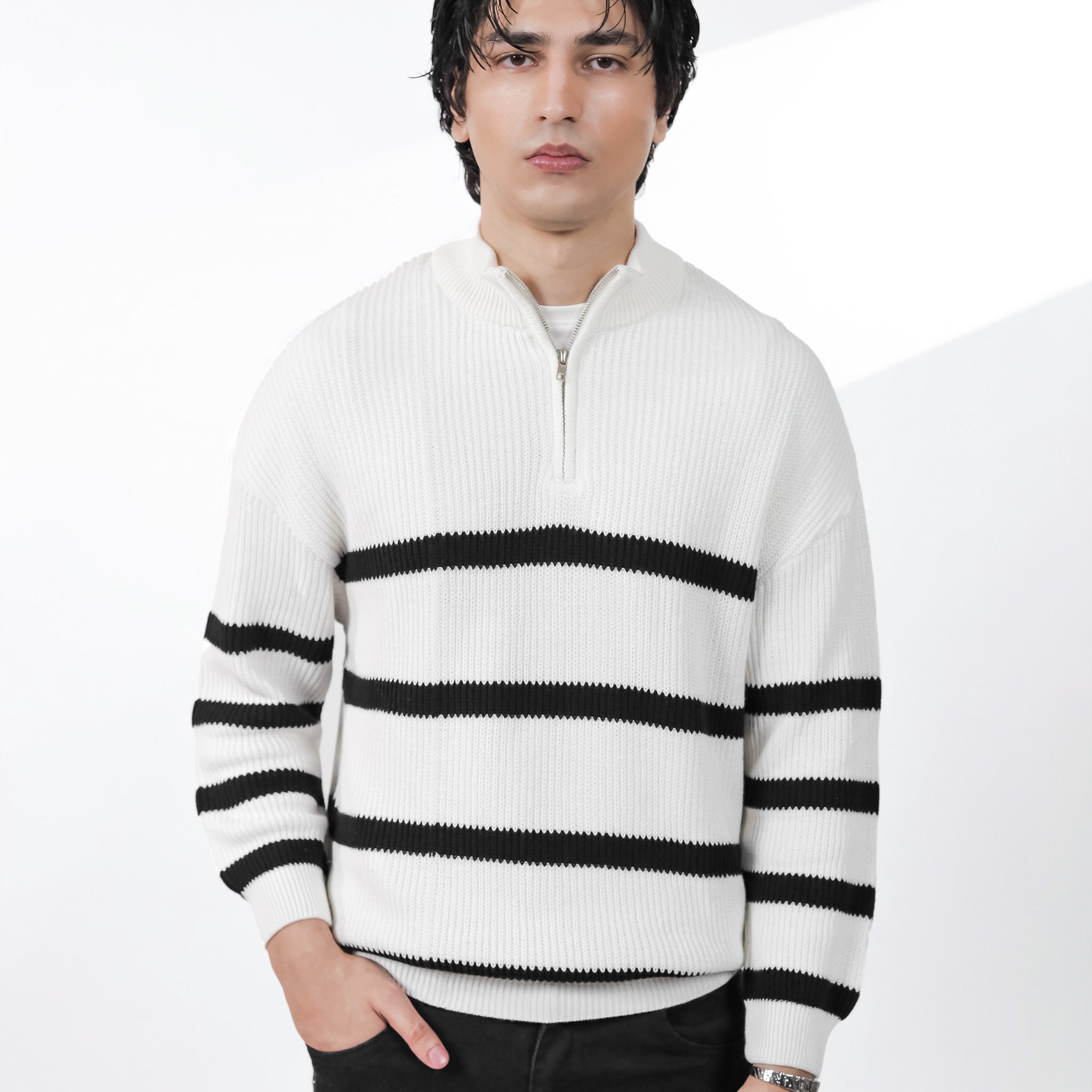 Black Striped Sweater