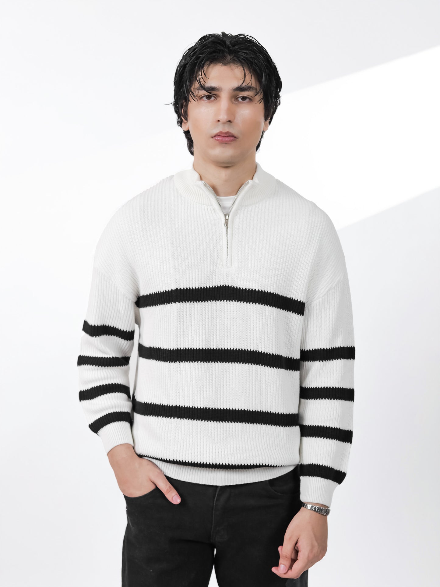 Black Striped Sweater