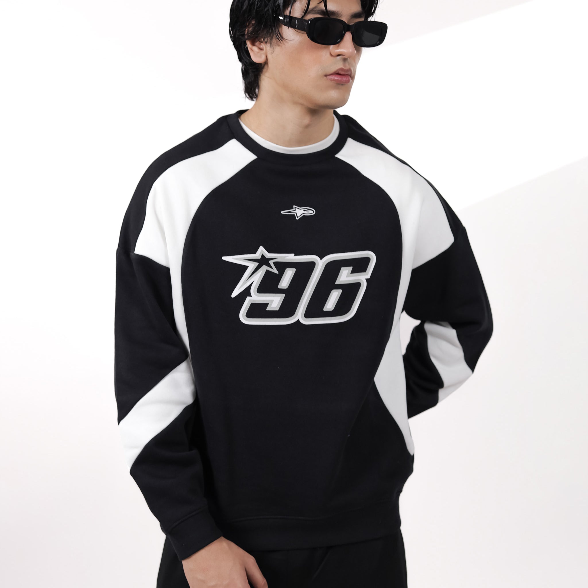 Black & White Racer Digit Sweatshirt