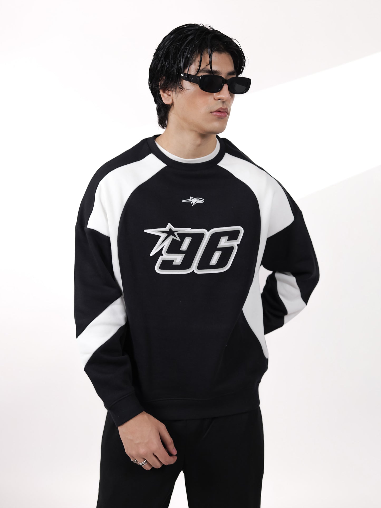 Black & White Racer Digit Sweatshirt