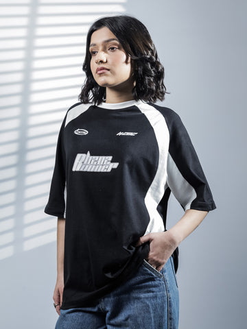 Black Racing Oversize Tee