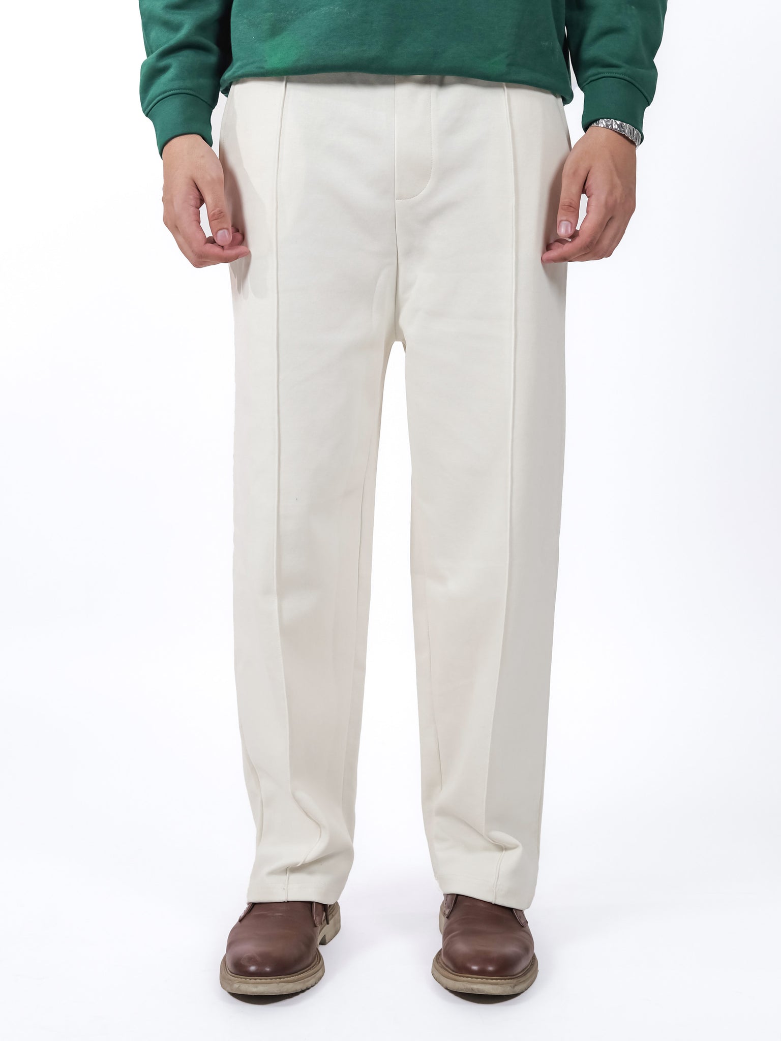 Off White Pleated Trouser