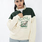 Beige & Green Quarter zipper