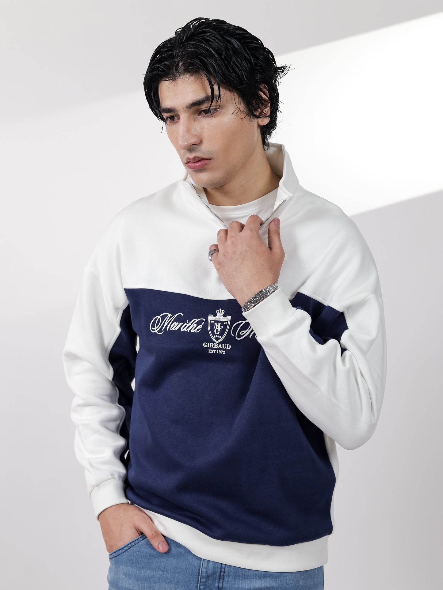 Blue Quarter Zipper