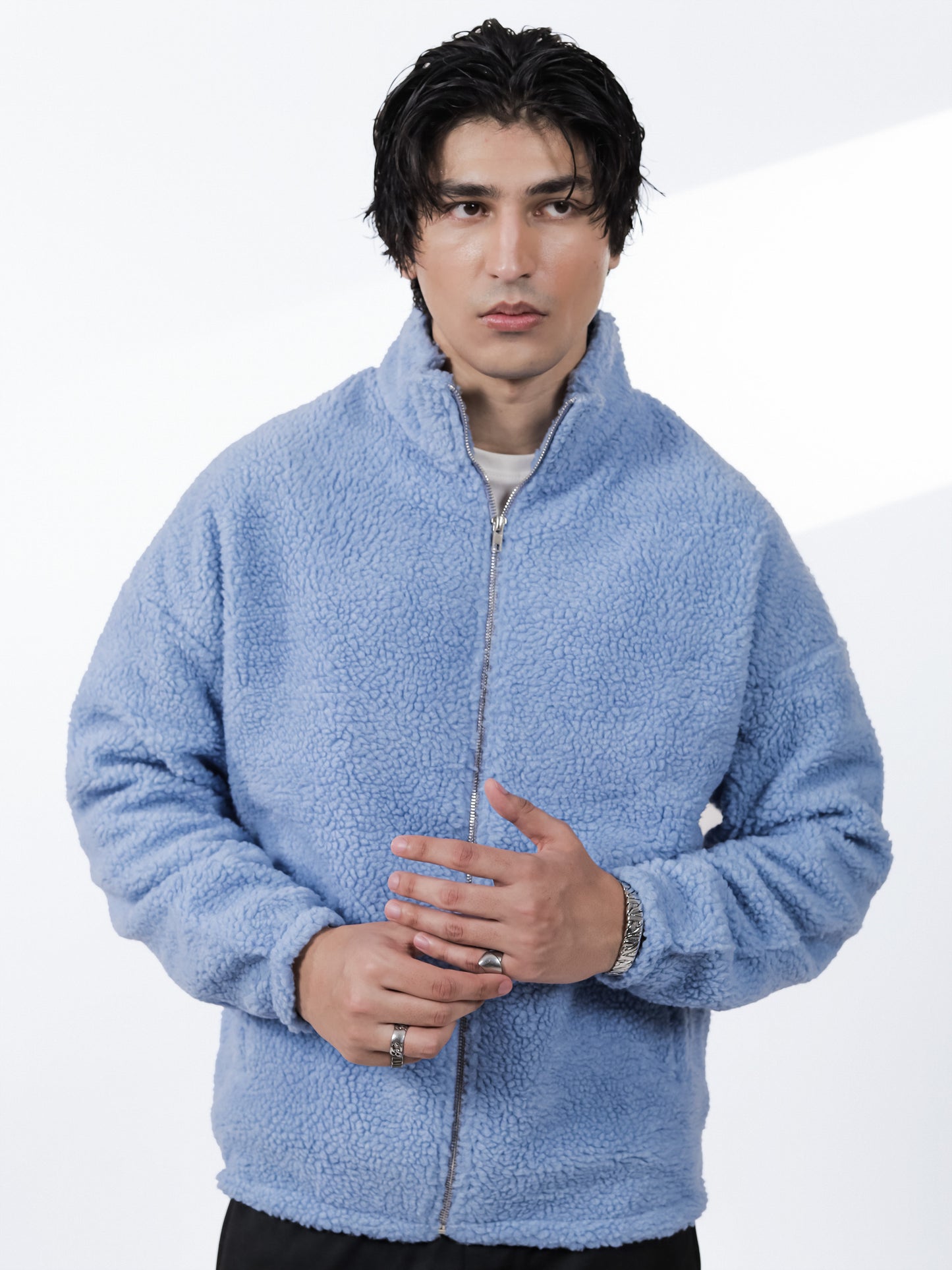 Sky Blue Sherpa Jacket